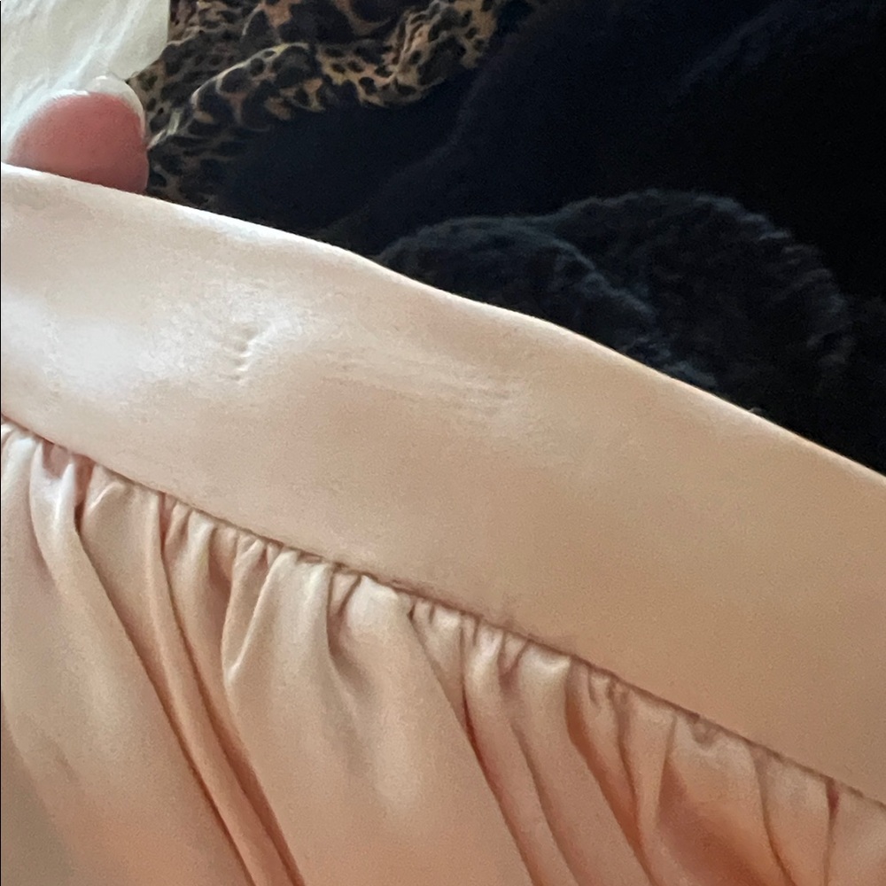 1960s vintage silk pink and black lace circle skirt - Picture 5 of 6